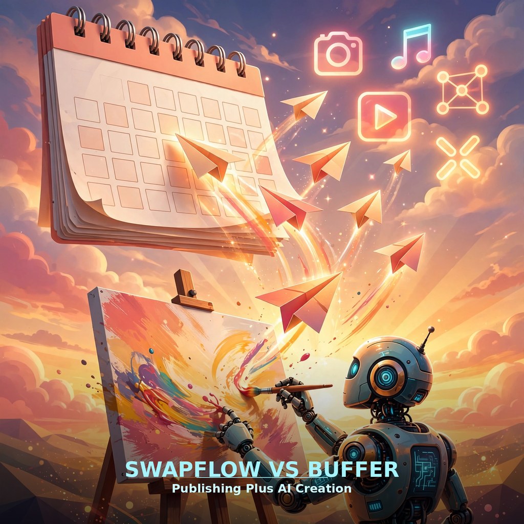 SwapFlow vs Buffer: Publishing Plus AI Creation