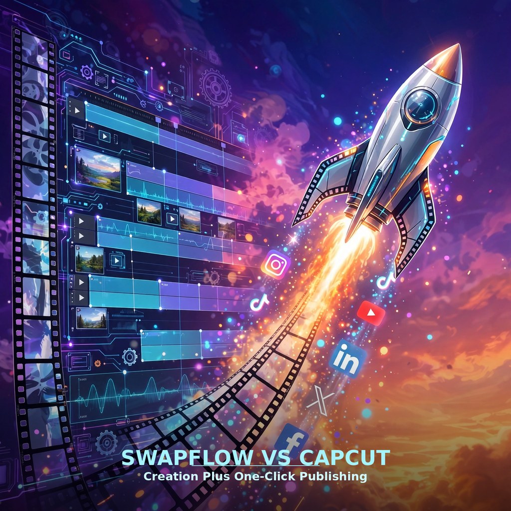 SwapFlow vs CapCut: Creation Plus One-Click Publishing